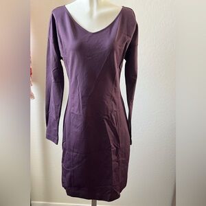 Theory Deep Purple Long Sleeve Dress